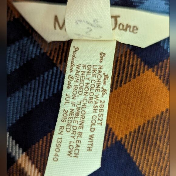Matilda Jane Oversized General Store Plaid Flannel Button Down Tunic Sz S - Picture 4 of 11